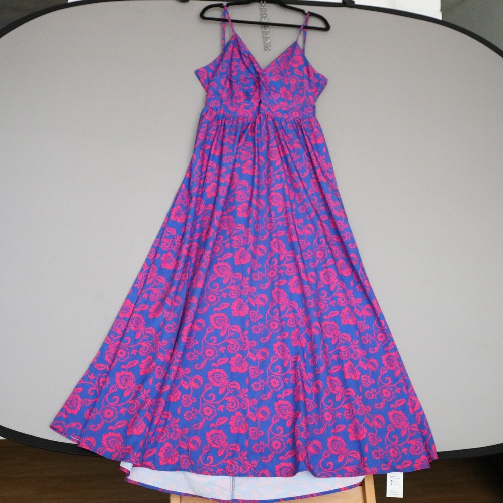 Cupshe Floral Open Tie Back‎ Maxi Dress XL Vacation Cruise Beach